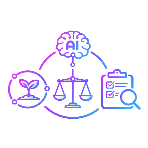 Sustainable, ethical, and auditable AI innovation Icon
